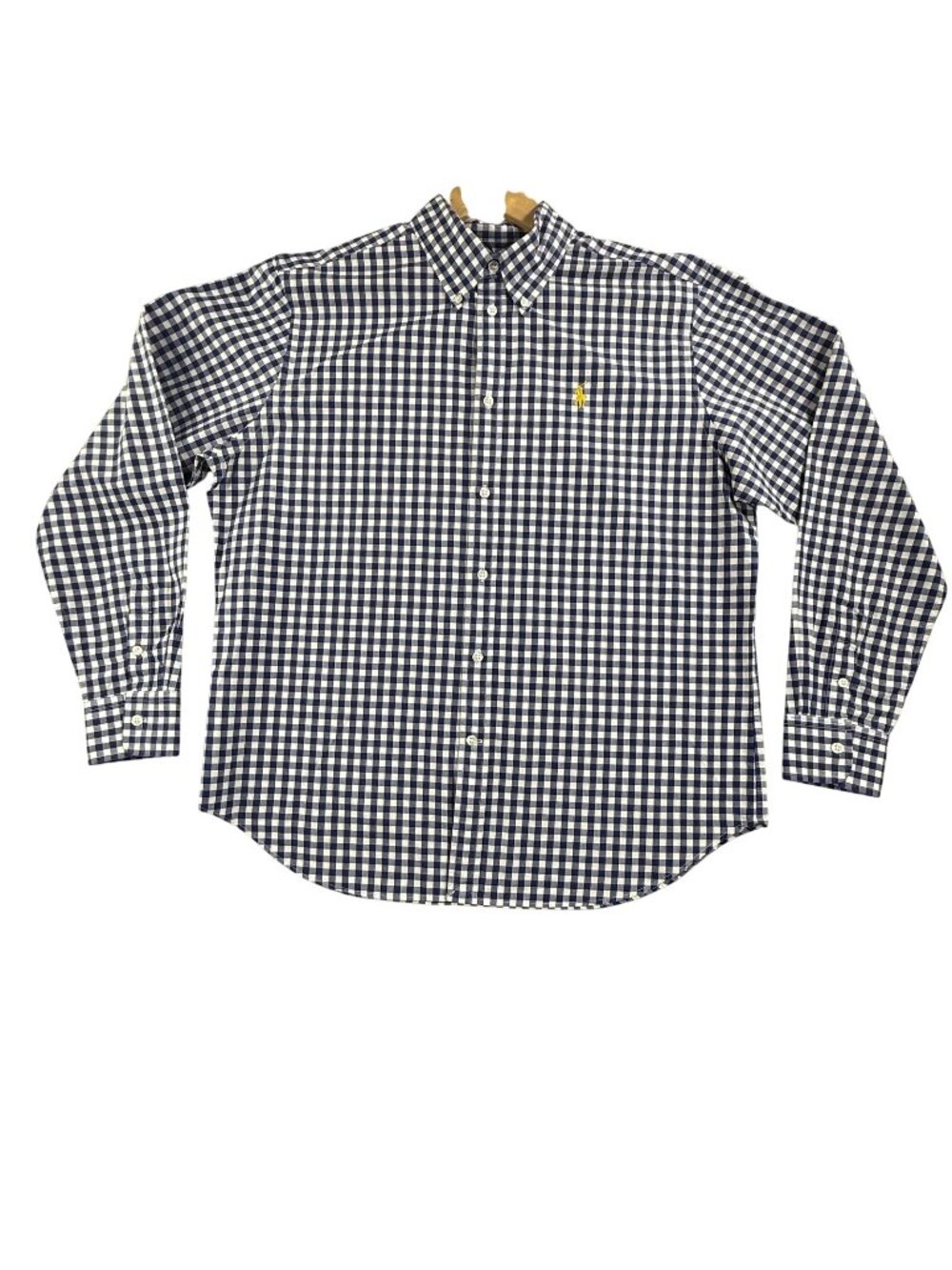 Ralph Lauren Shirt Mens XL Blue Check Long Sleeve Button Down Cotton Gingham
